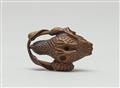 A boxwood netsuke of a flying quail with a millet branch - image-6