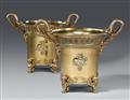 A pair of silver gilt wine coolers made for the Marquis and Marquise d'Aligre - image-1