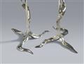 A pair of silver-plated bronze lily lights - image-4