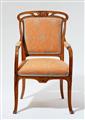 Two Art Nouveau style fauteils and four chairs - image-2