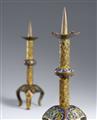 Limoges early 13th century - Two early 13th century Limoges enamel candlesticks - image-2