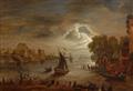 Niederländischer Meister des 17. Jahrhunderts - Flußlandschaft bei Mondlicht - image-1