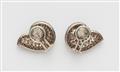 A pair of 18k white gold and natural brown fancy diamond clip earrings - image-3