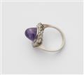 A 14k white gold amethyst cluster ring - image-2