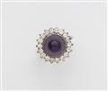 A 14k white gold amethyst cluster ring - image-1