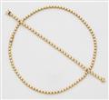 An 18k gold diamond rivière necklace and bracelet - image-1