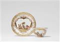 A Meissen porcelain tea bowl and saucer with chinoiseries - image-1
