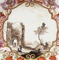 A Meissen porcelain cup and saucer with landscapes in cartouches - image-2