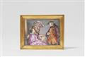 A Meissen porcelain snuff box lid depicting Commedia dell'arte figures - image-1