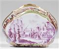 A Meissen porcelain snuff box with merchant navy scenes - image-2