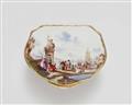 A Meissen porcelain snuff box with merchant navy scenes - image-3