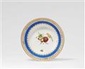A Meissen porcelain plate from the Saxon court service with the blue ribbon - image-1