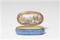 A Meissen porcelain snuff box with courtly park scenes - image-1