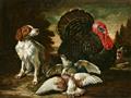 David de Coninck - Ein Truthahn, zwei Hunde und zwei Tauben vor einer Landschaft
Ein Pfau, zwei Hühner und zwei Kaninchen vor einer Landschaft - image-1