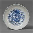 Blau-weiße Drachenschale. Guangxu-Periode (1875–1908) - image-1