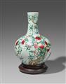 A large famille rose nine peaches bottle vase, tianqiuping. Qing dynasty (1644–1911), 19th century - image-1