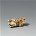 A bone netsuke of a toad. 19th century - image-2