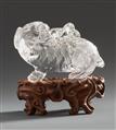 A rock crystal carving of a lion and cub group. 18th/19th - image-2