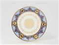 A rare Sèvres porcelain plate from a dinner service with palmettes and butterflies - image-1
