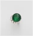 A German 18k white gold and diamond ring with a fine natural Columbian emerald - image-1