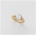 An 18k gold old-cut diamond solitaire ring. - image-1