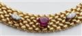 A German 18k gold ruby diamond necklace and bracelet. - image-3