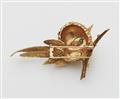 A French 18k gold enamel and chrysoprase bird brooch. - image-2