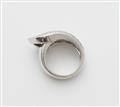 A French 18k white gold pavé diamond ring. - image-2