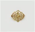 An 18k gold enamel and diamond Art Nouveau brooch. - image-1