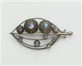 A silver granulation and moonstone brooch. - image-1