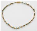 A German 18 k gold beryl and pearl necklace. - image-2