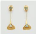 A pair of German 18k gold opal and granulation earrings. - image-1