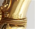 A Greek 18/21k gold rams head bangle. - image-4