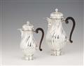 A pair of large Augsburg silver jugs - image-1