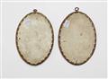 A pair of oval porcelain plaques with floral still lifes - image-2