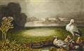 Johann Heinrich Wilhelm Tischbein - Stork and Ducks in Summer Landscape 
In addition: Two pencil sketches with storks - image-1