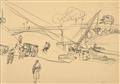 Lyonel Feininger - 4 doble-sided sketches for 'An der Seine, Paris' - image-1