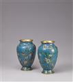A pair of cloisonné enamel vases. 19th century - image-2