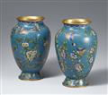 A pair of cloisonné enamel vases. 19th century - image-1