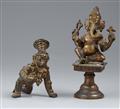 Zwei Figuren des Krishna und Ganesha. Bronze. Süd-Indien. 16. Jh. und später - image-1