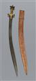 A North Indian Mughal sword (tulwar) with scabbard. 18th/19th century - image-1