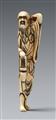 An ivory netsuke of a tall sennin. 18th century - image-1