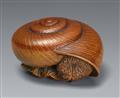 A boxwood netsuke of a snail. Nagoya. Ca. 1820-1840 - image-2
