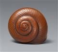 A boxwood netsuke of a snail. Nagoya. Ca. 1820-1840 - image-1