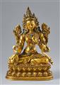 A Tibetan gilt bronze figure of Sitatara (White Tara). Early 18th century - image-1
