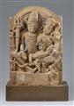 Stele von Shiva und Parvati (Umamaheshvara). Stein. Indien, Rajasthan/Madhya Pradesh. 11./13. Jh. - image-1