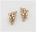 A pair of 18k gold and diamond clip earrings. - image-1