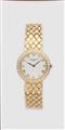 An 18k yellow gold and diamond Patek Philippe ladies quartz wristwatch. - image-1