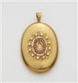 An 18k gold diamond and pearl pendant - image-1