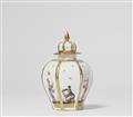 A Meissen porcelain tea caddy with Hoeroldt Chinoiseries - image-2